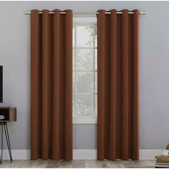 Sun Zero Nordic Theater Grade  100% Blackout  Curtain Single Panel 52x63in Terra - Picture 1 of 8
